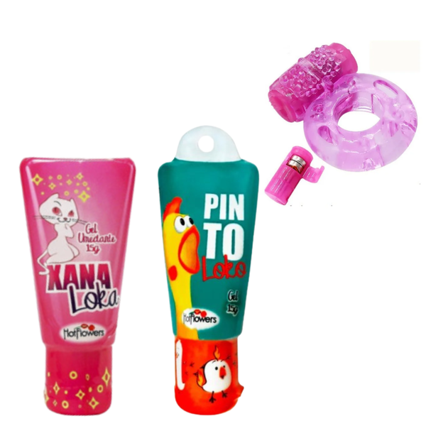 Kit com Xana Loka, Pinto loko e Anel Peniano. 