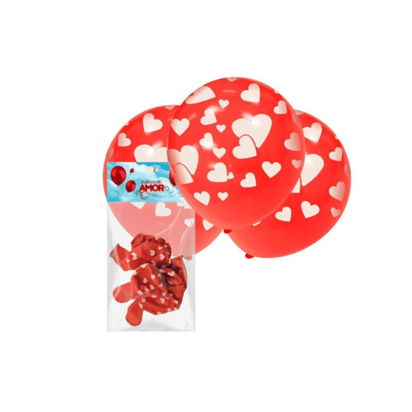 Balão para enfeite amor vermelho com branco 