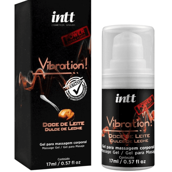 Cosmético excitante Vibration Power Intt - Sabor Doce de leite 17ml