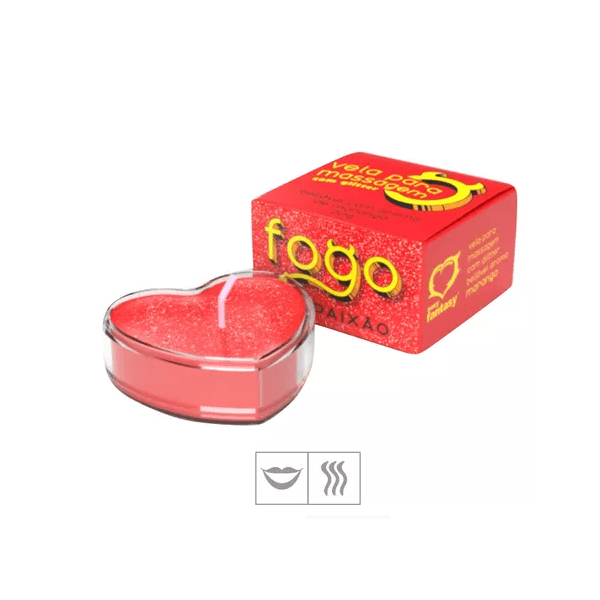 Cosmético Vela beijável para Massagem Fogo Da Paixão Morango