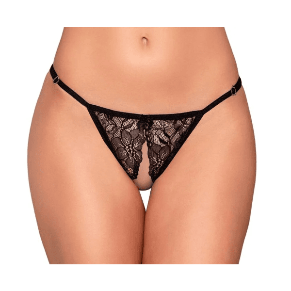 Calcinha Renda Com Fenda - Yaffa - tamanho Único
