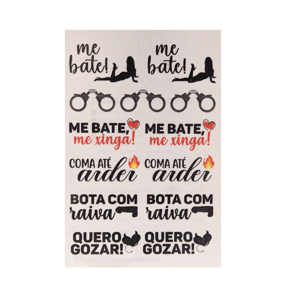 Brincadeira tattoo Me Bate - Tatuagem Temporária 10 X 15Cm 