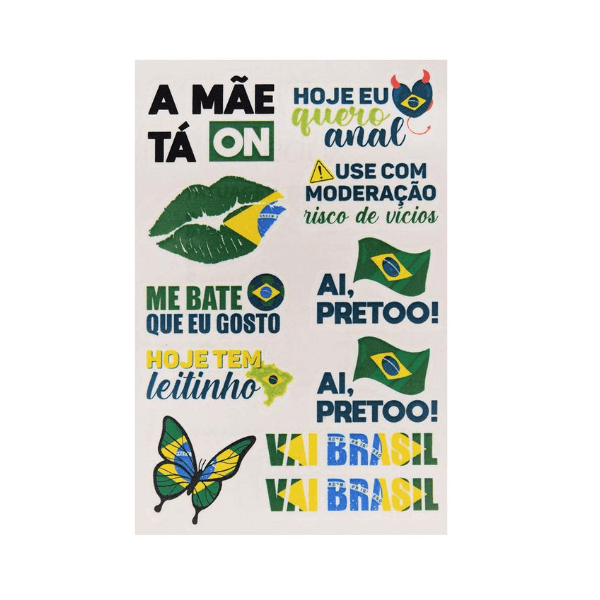 Brincadeira tattoo Quero Anal Tatuagem Temporária 10 X 15Cm