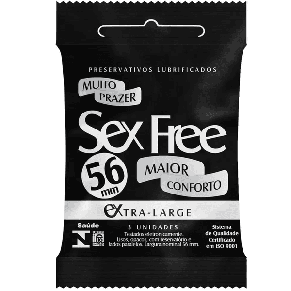Preservativo camisinha extra large com 3 unidades - sex free