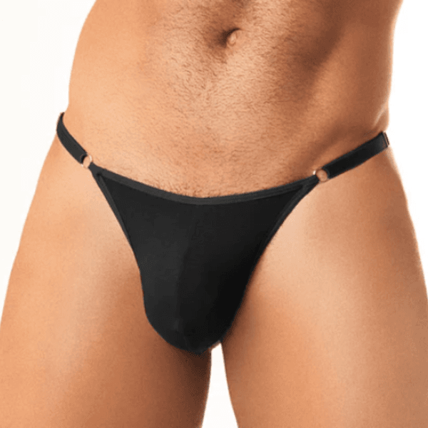 calcinha masculinha - thong premium - viscolycra com regulagem - Cor Preta