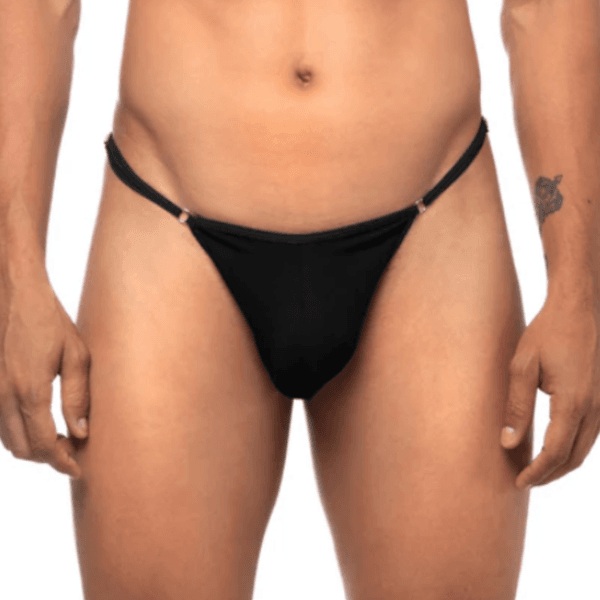 calcinha masculinha - Thong Biquini Fio Dental - viscolycra com regulagem - Cor Preta