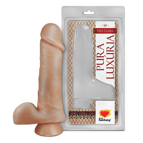 Pênis Real Dildo Realístico Com Escroto e Ventosa 18 X 4,4 CM