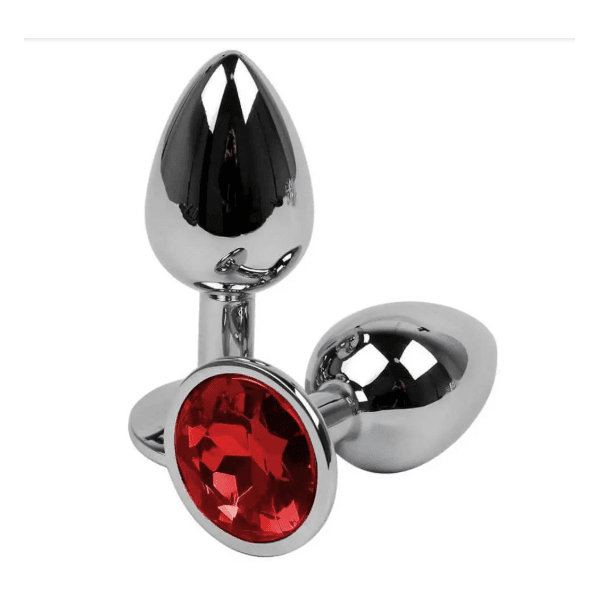 Plug de metal com pedra Vermelha - Tamanho M