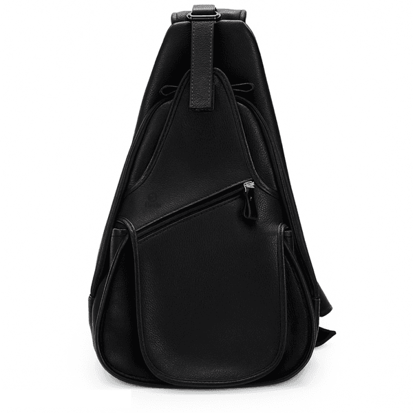 Mochila Bike couro original na cor preta.