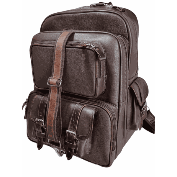 Mochila Tracker em Couro Original Café.
