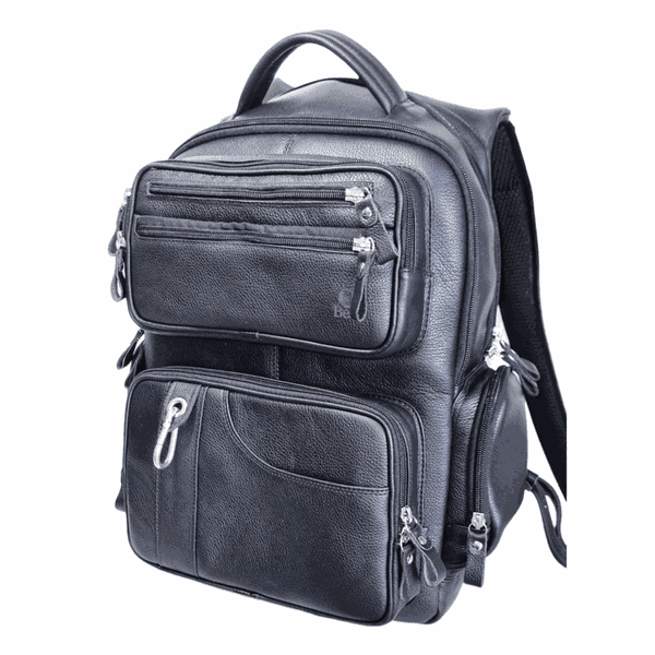 Mochila em Couro Original Racer na Cor Preta.