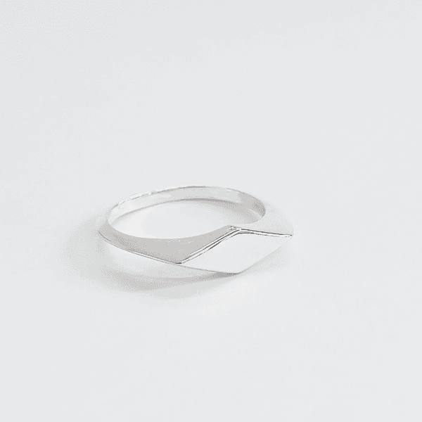 Anel Losango Liso Prata 925