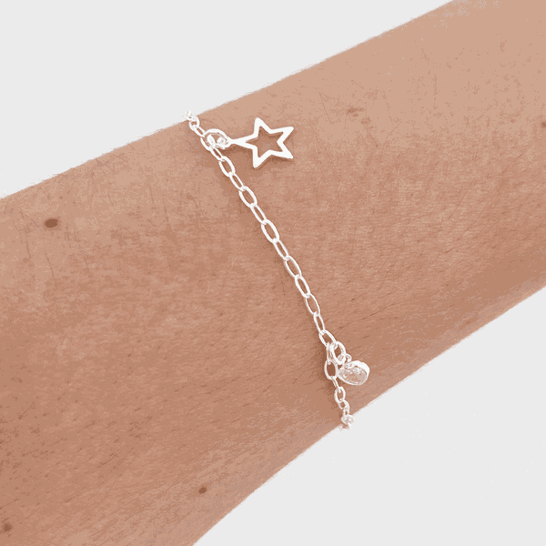 Pulseira Estrela Zirconias Prata 925