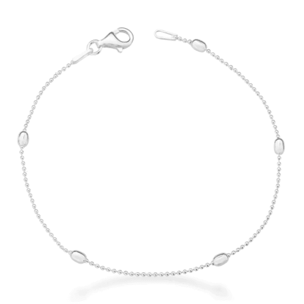 Pulseira Bolinhas Ovais Prata 925