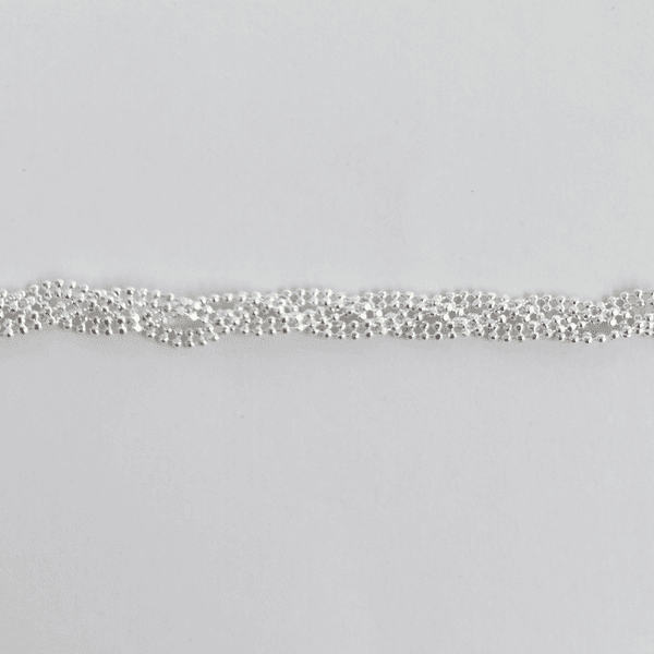 Pulseira Trança Esferas Diamantadas Prata 925