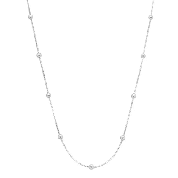 Corrente Veneziana Bolinha 50cm V15 Prata 925