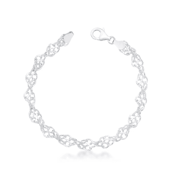Pulseira Elos Torcidos 4mm Prata 925