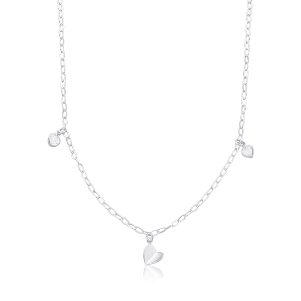 Choker Coração Origami Prata 925