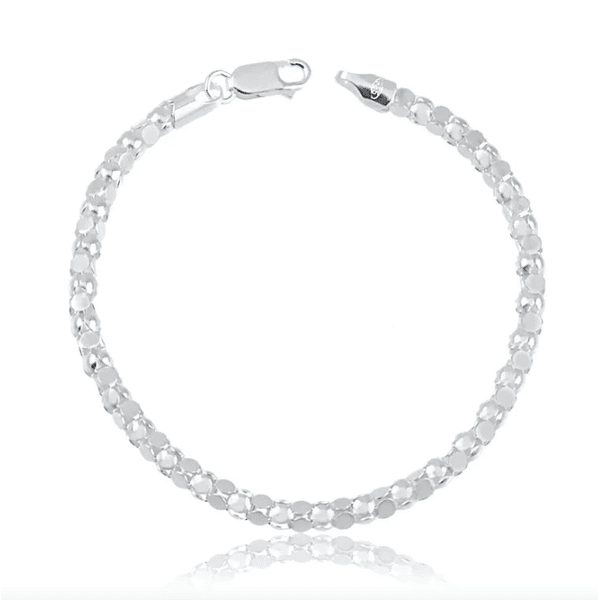 Pulseira Corrente Pipoca 4mm Prata 925