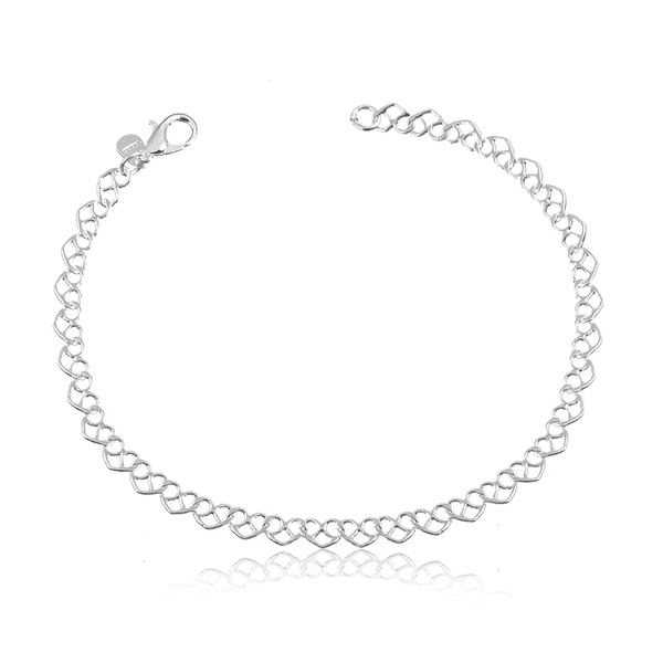 Pulseira Corações Trabalhados Prata 925