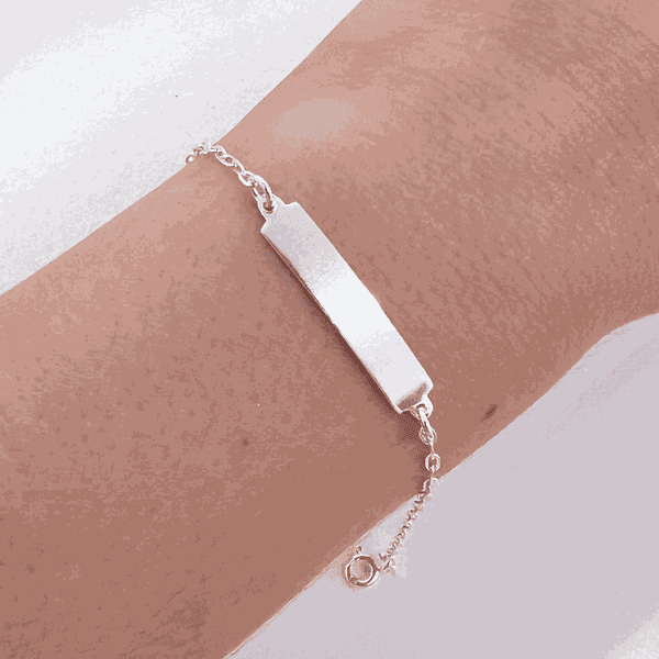 Pulseira Plaquinha Infantil Prata 925