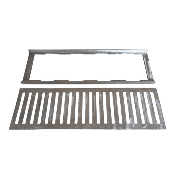 Grelha de Alumínio Polida 10X100 cm para Veículos Leves com Caixilho 