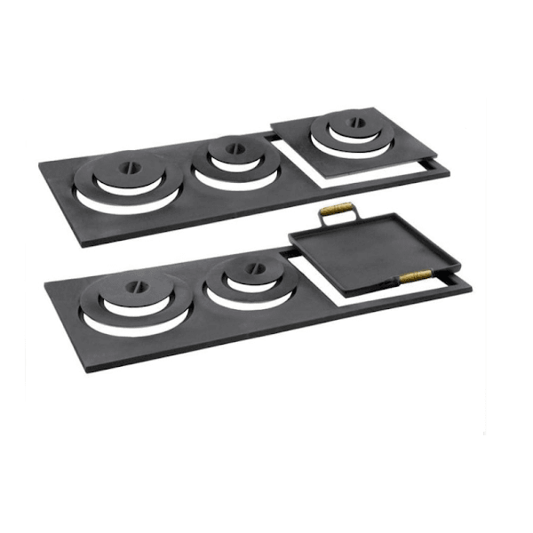 Chapa Para Fogão a Lenha Multiuso com Bifeteira 3 furos