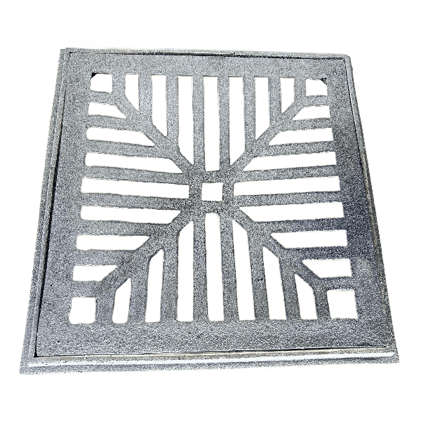 Ralo de Ferro Fundido com Caixilho 10x10cm 