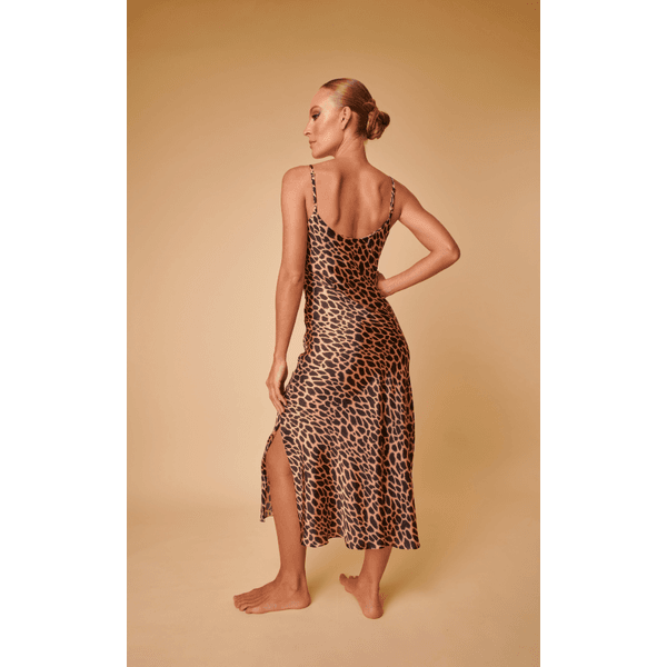 Leopard mini hot sale slip dress