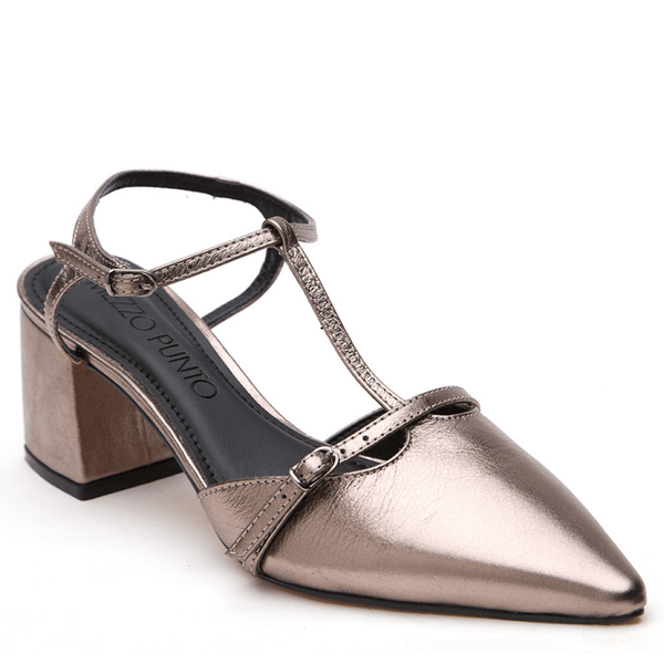 SCARPIN VERONA COURO METALIZADO ONIX