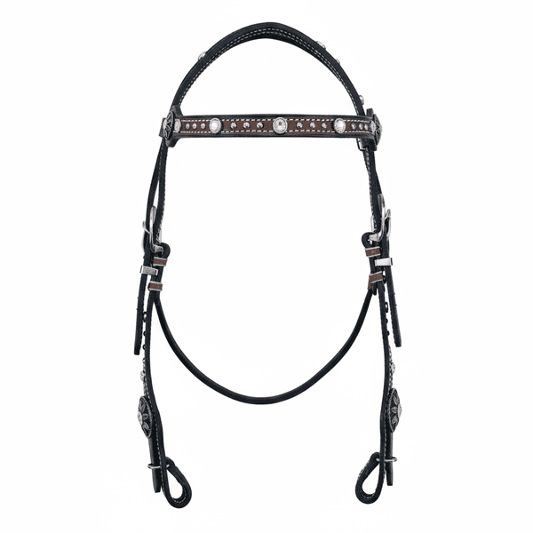  Cabeçada Testeira de Couro com Afogador Sport Equine