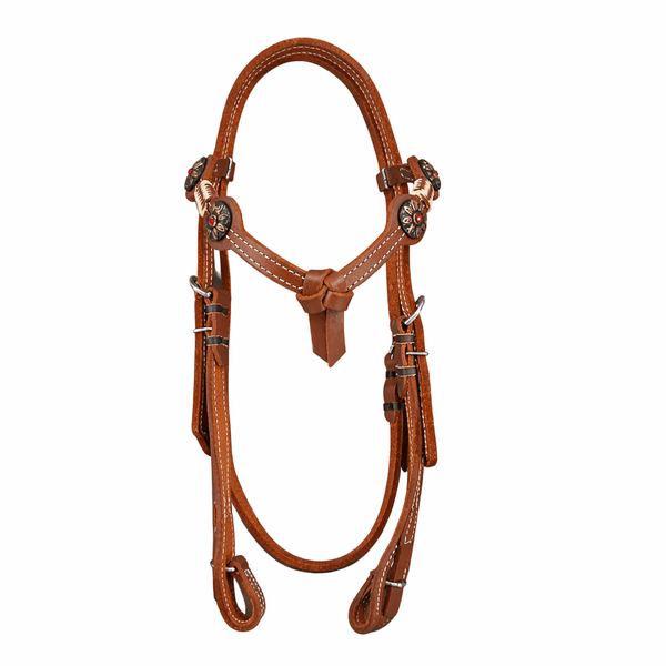  Cabeçada Testeira de Couro com Afogador Sport Equine