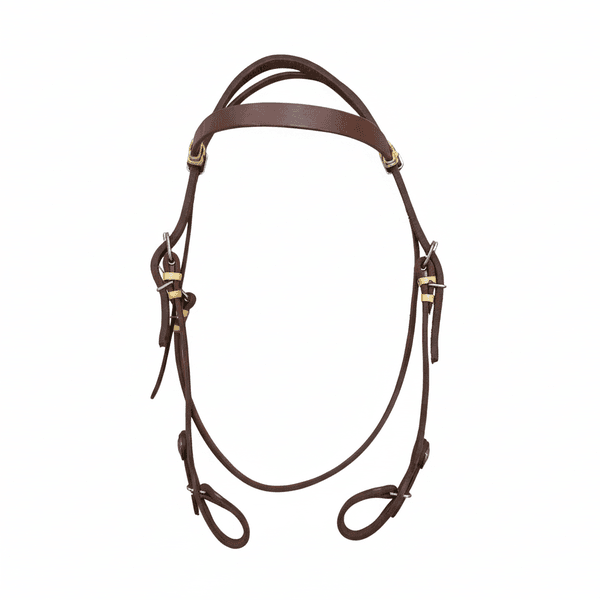  Cabeçada Testeira de Couro com Afogador Sport Equine 8825