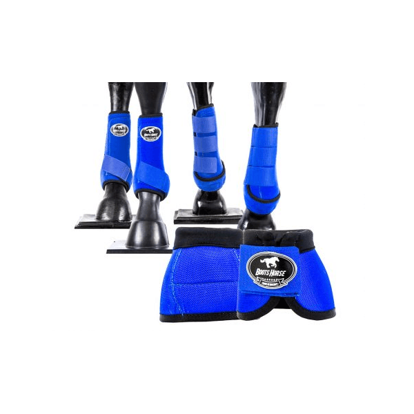 Kit Completo Cloche e Caneleiras Color Azul Royal Boots Horse 4376