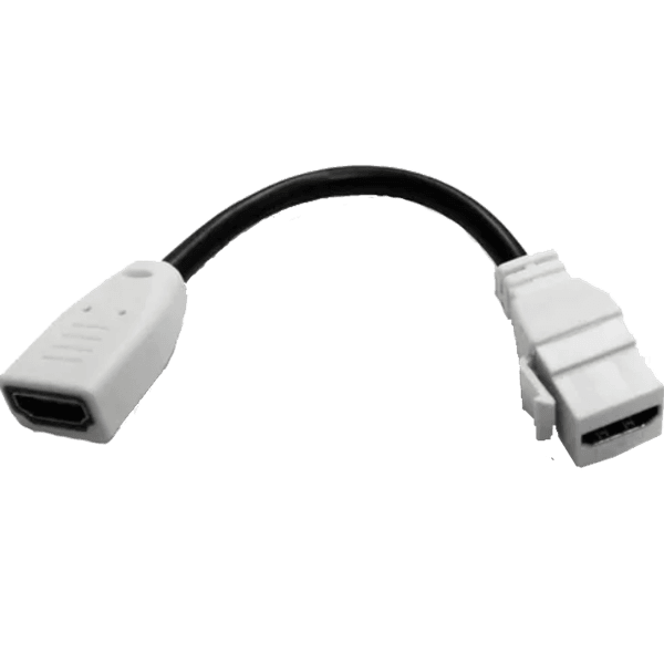 Tomada Keystone Emenda HDMI 2.0 - Full HD e 4K UHD - 15cm Branca para Caixa de embutir