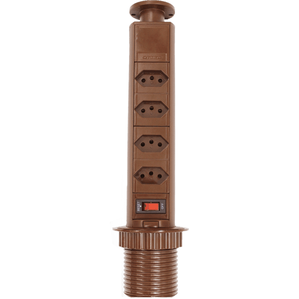 Torre de tomadas com 4 tomadas Marrom