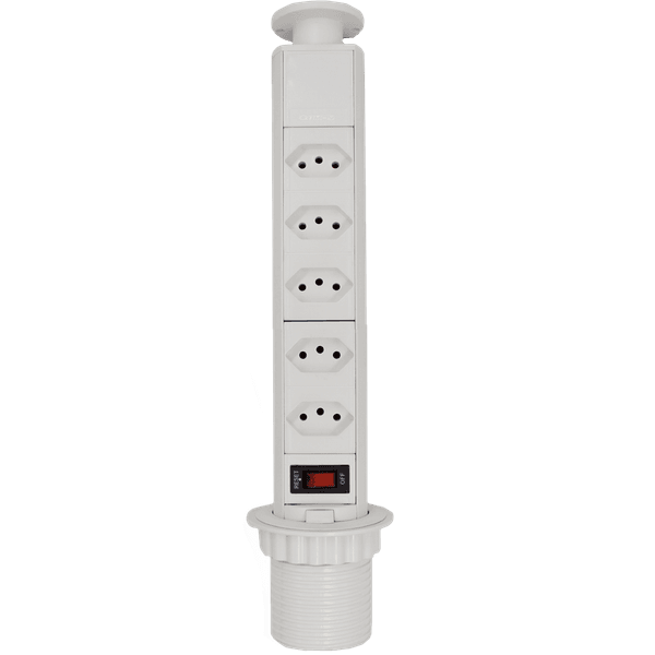 Torre de tomadas com 5 Tomadas Branco