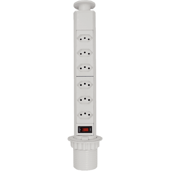 Torre de tomadas com 6 Tomadas Branco