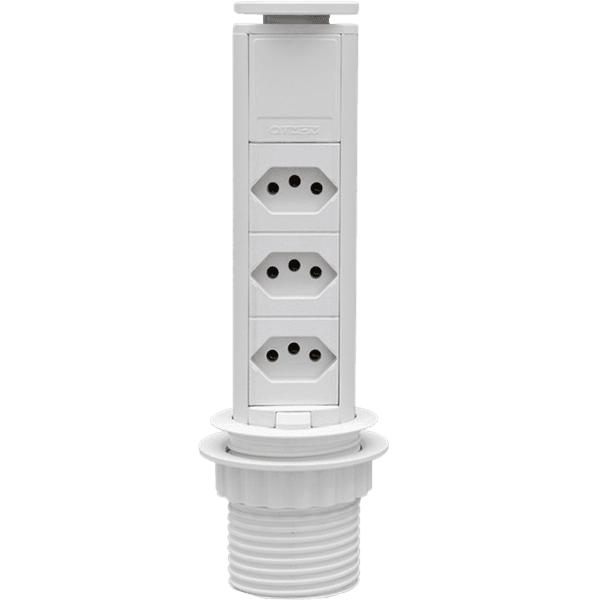 Torre de tomadas com 3 tomadas Branca