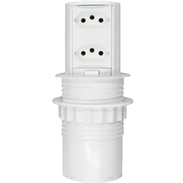 Torre de tomadas com 2 tomadas Branco