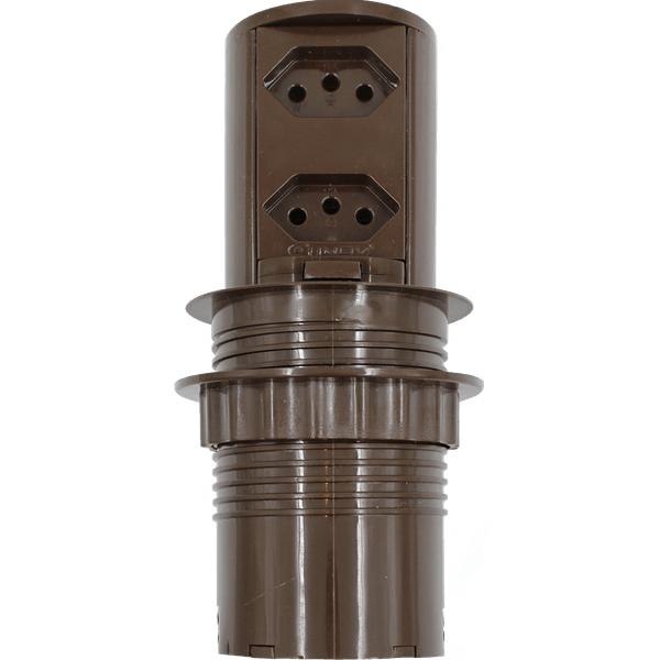 Torre de tomadas com 2 tomadas Marron