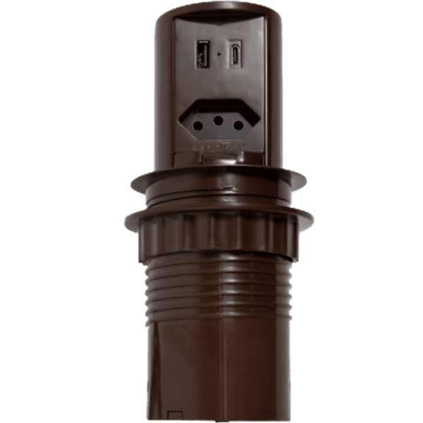 Torre de tomadas com 1 tomada Marrom