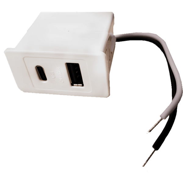TOMADA CASE TIPO PAINEL C/USB TIPO A+C BRANCO
