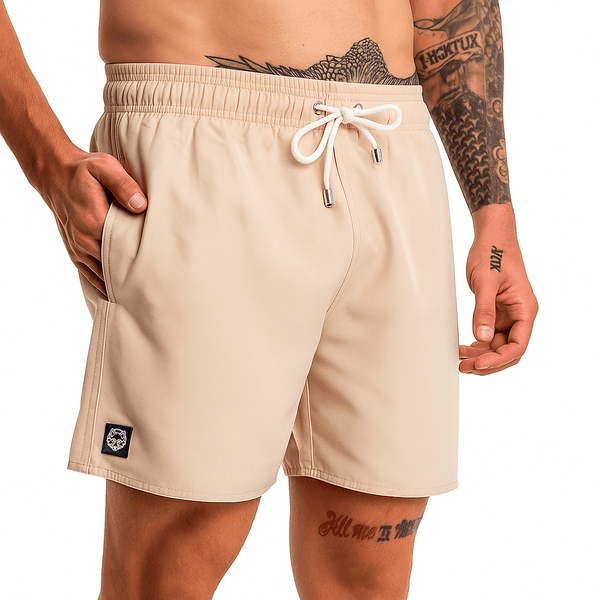 Short Masculino Forthem Tactel Básico Bege Capuccino