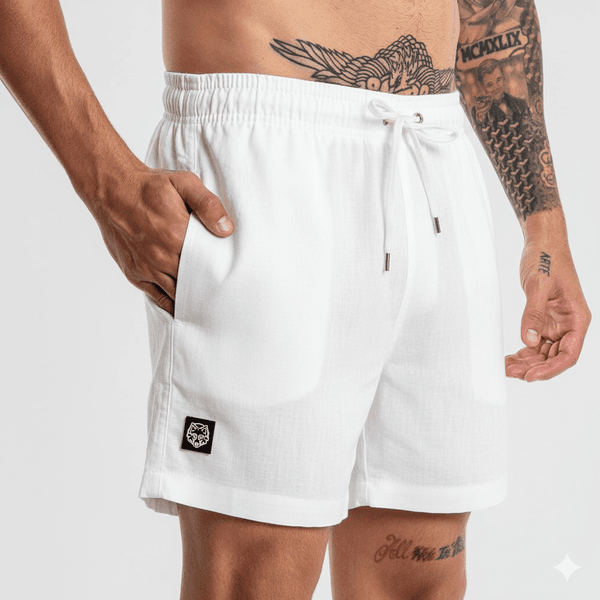 Short Masculino Forthem Linho Básico Branco