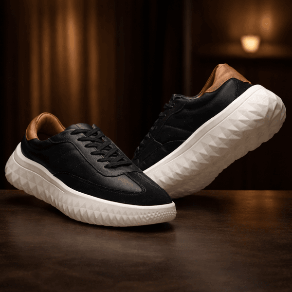 Monaco 37501 Couro Grease Preto Camurça Preto Grease Castor Sola Gelo