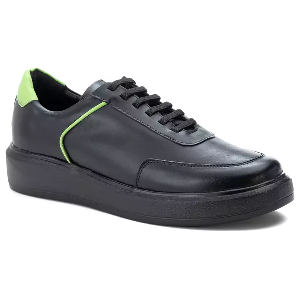 5512 Sapato Masculino Casual Milao Comfot Preto Verde