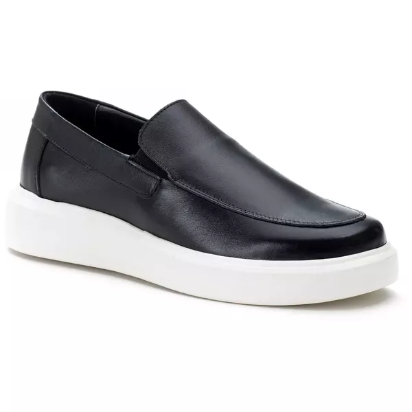 5513 Slip On Masculino Em Couro Milao Preto
