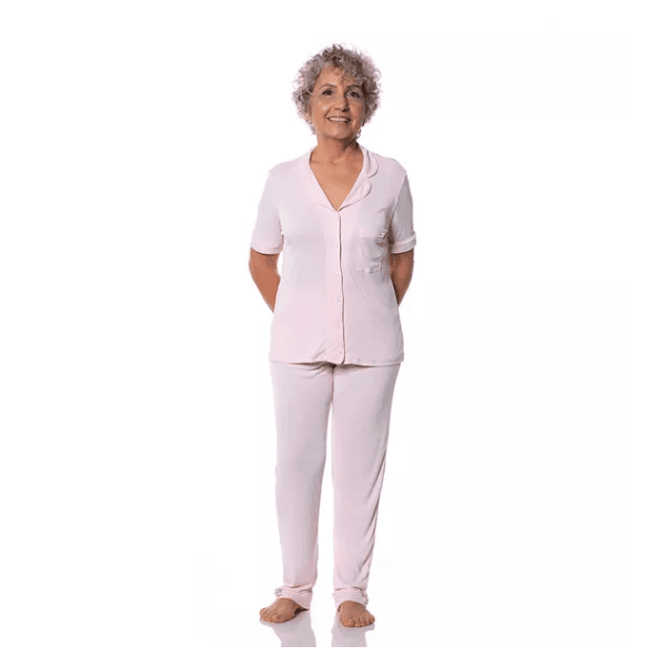 PIJAMA AMERICANO LONGO LIGANETE - ROSA DELICATI