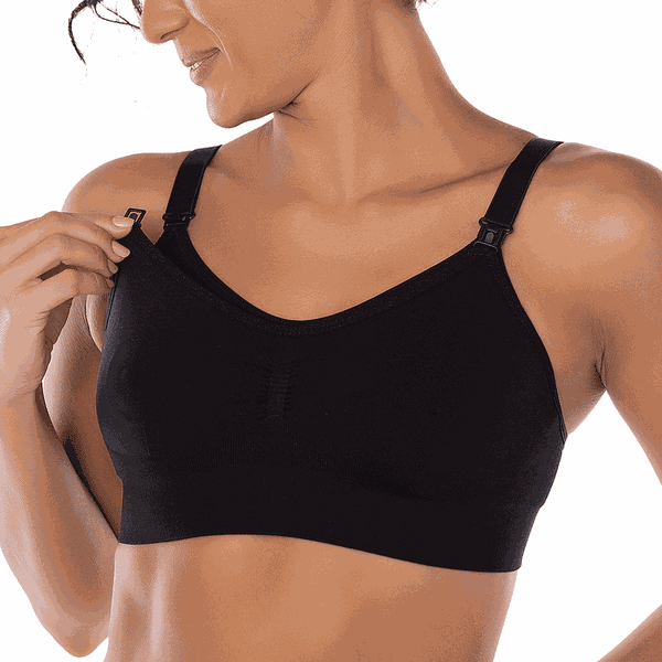 SUTIÃ DE AMAMENTAÇÃO SEM BOJO SEM ARO E SEM COSTURA - PRETO
